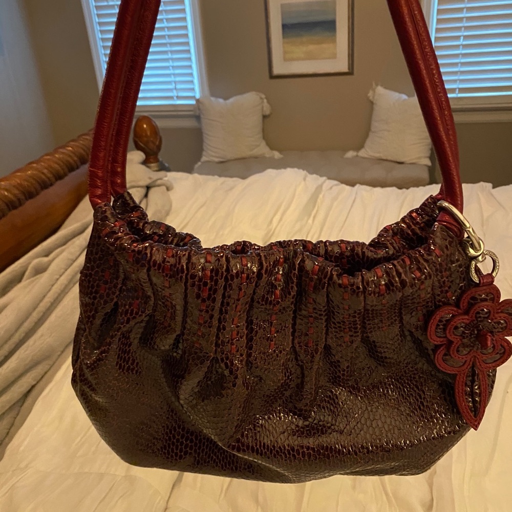 Brighton burgundy patent purse